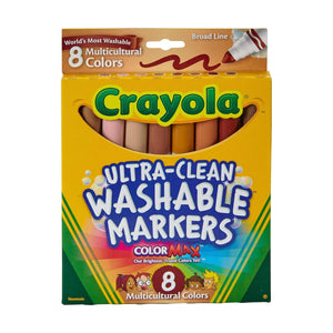 Crayola Multicultural Markers, Washable Broad Line Markers, 8 Count - 01330774