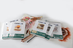 CANSON, "C" à grain pad, DIN A3, 30 sheets, 250 g/m², mottled grey, light-grained - 07021616
