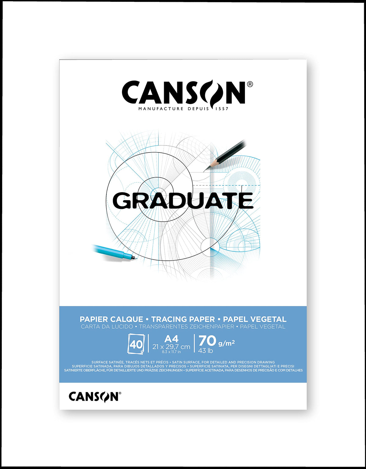 CANSON PAD CANGRAD CALQUE 40S A4 72G-C31250P020-07021953