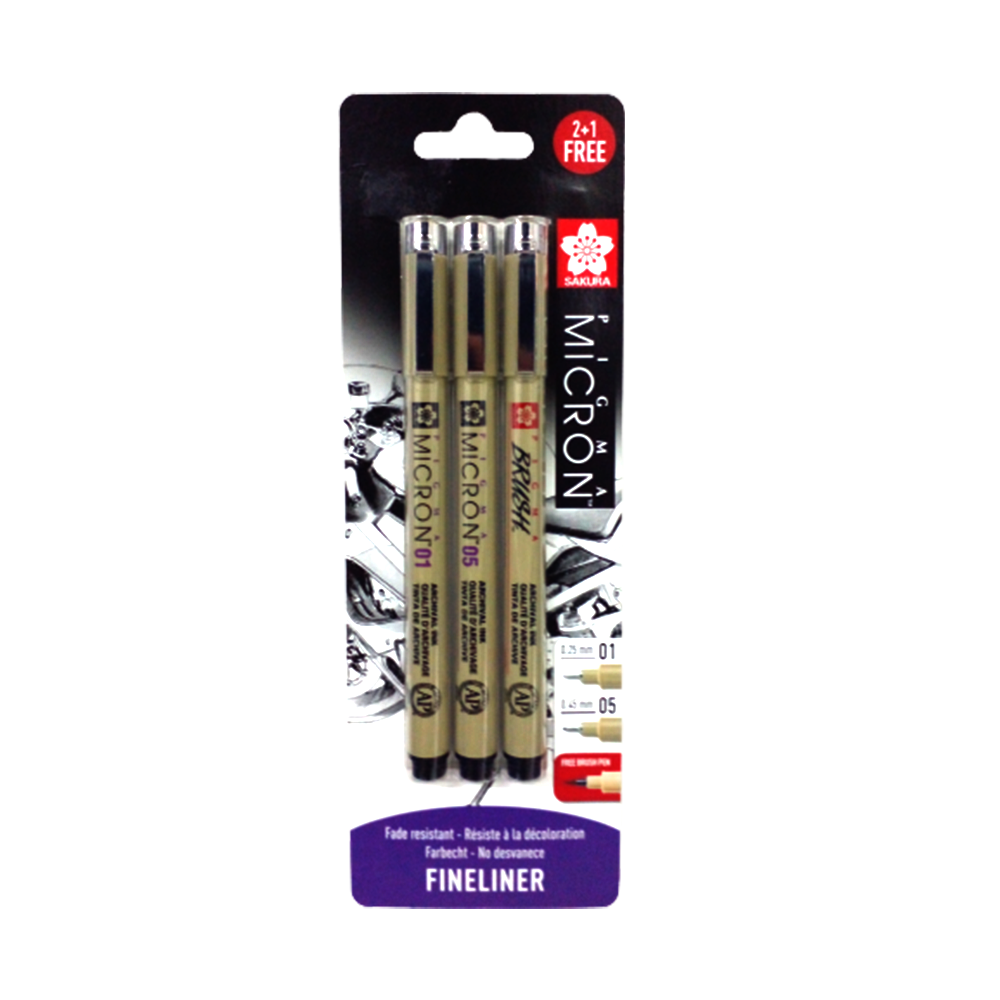 Sakura PIGMA 01 05 BRUSH BLIST.3-02130670