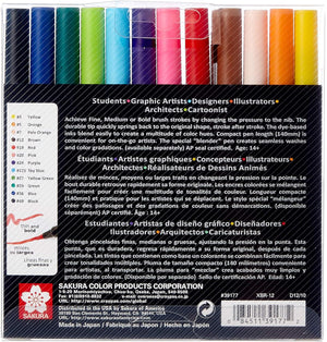 SAKURA Koi Colouring Brush Pen Set - Pack of 12 Pens - 02130552