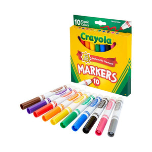 Crayola Broad Line Markers, Classic Colors, 10-Count - 01350401