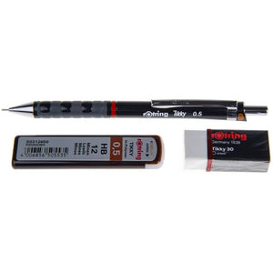 روترينج قلم رصاص ميكانيكي تيكي 0.5 مع علبة رصاص وممحاة