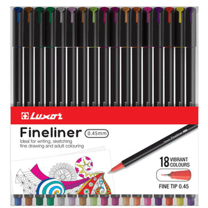 Luxor- Fineliner Neo-18 Assorted Colors - 01500110