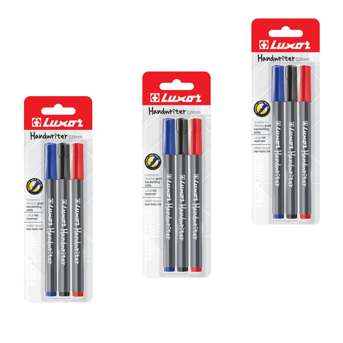 Luxor- Handwriter - 3 Assorted colors - Set of 3 packets - 01500112