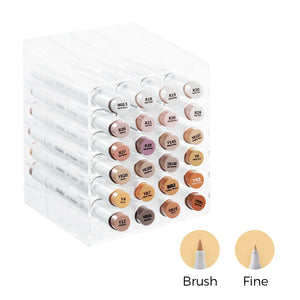 Ohuhu Honolulu 24 Skin Tone Colors Dual Tips Alcohol Art Markers - 01080005