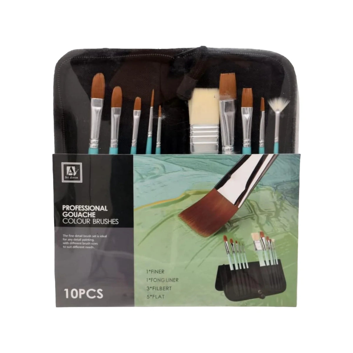 Art Nation- Gouache brush Set of 10Piece- 17330060