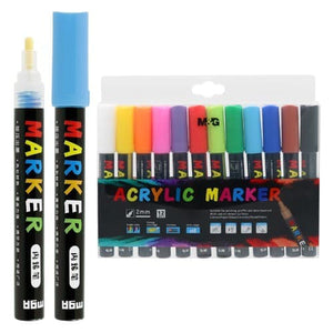M&G - Acrylic Paint Markers Set of 12 colors- 01150053