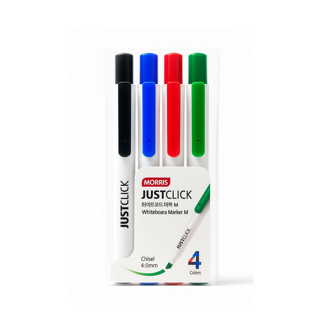 JUSTCLICK Whiteboard Marker M Chisel 4 color set-MRWC-106-4S-01170014