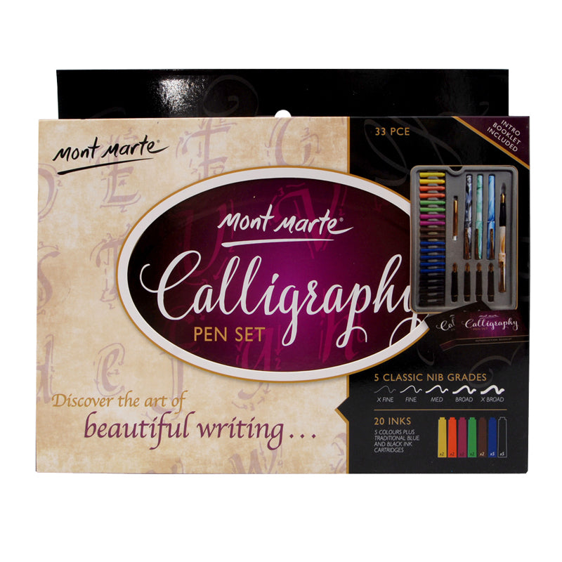 Mont Marte Calligraphy Set of 33 pen Set 04530336 Almuqahwi Library Company