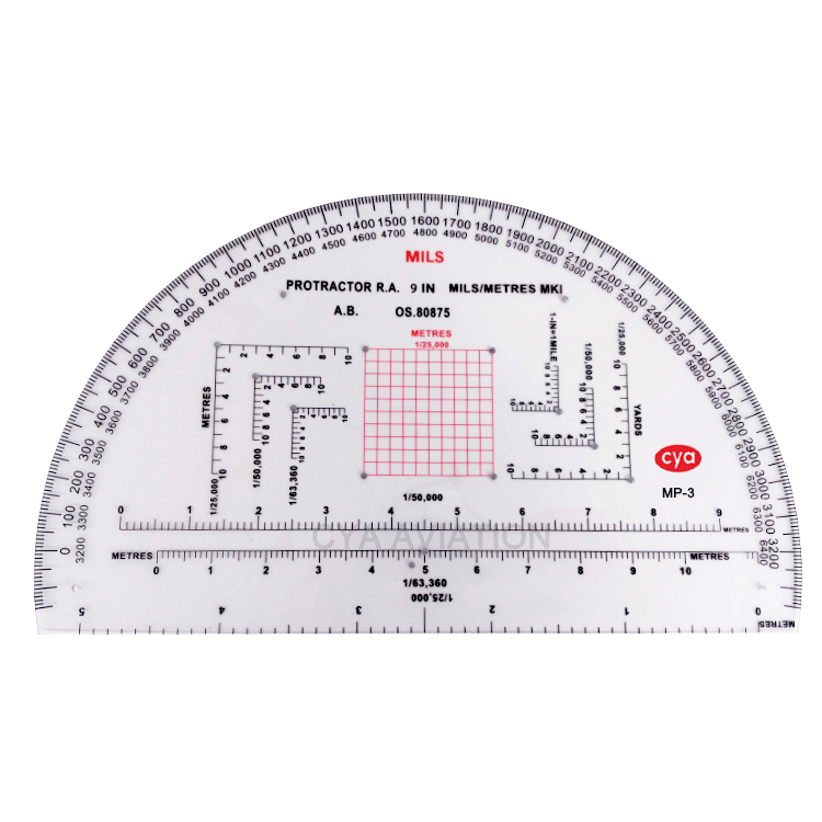 CYA 9 inch Semi Circle Military Protractor - 01290001