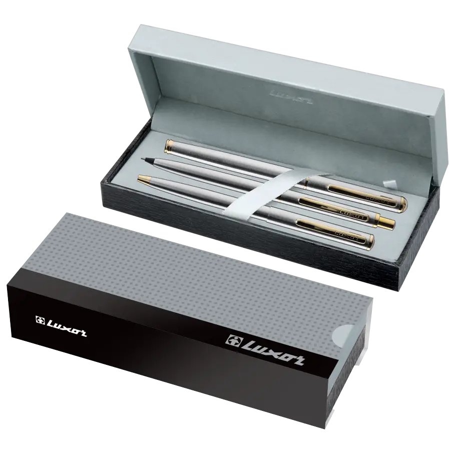 مجموعة أقلام مارفل من 3 أقلام من لوكسر- فضي وذهبي - صغير - 01500208