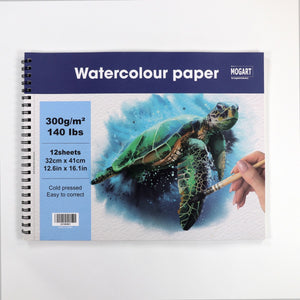 Mogart Watercolor Paper pad, Spiral Binding 300Gms, 32x41cm - 03190061