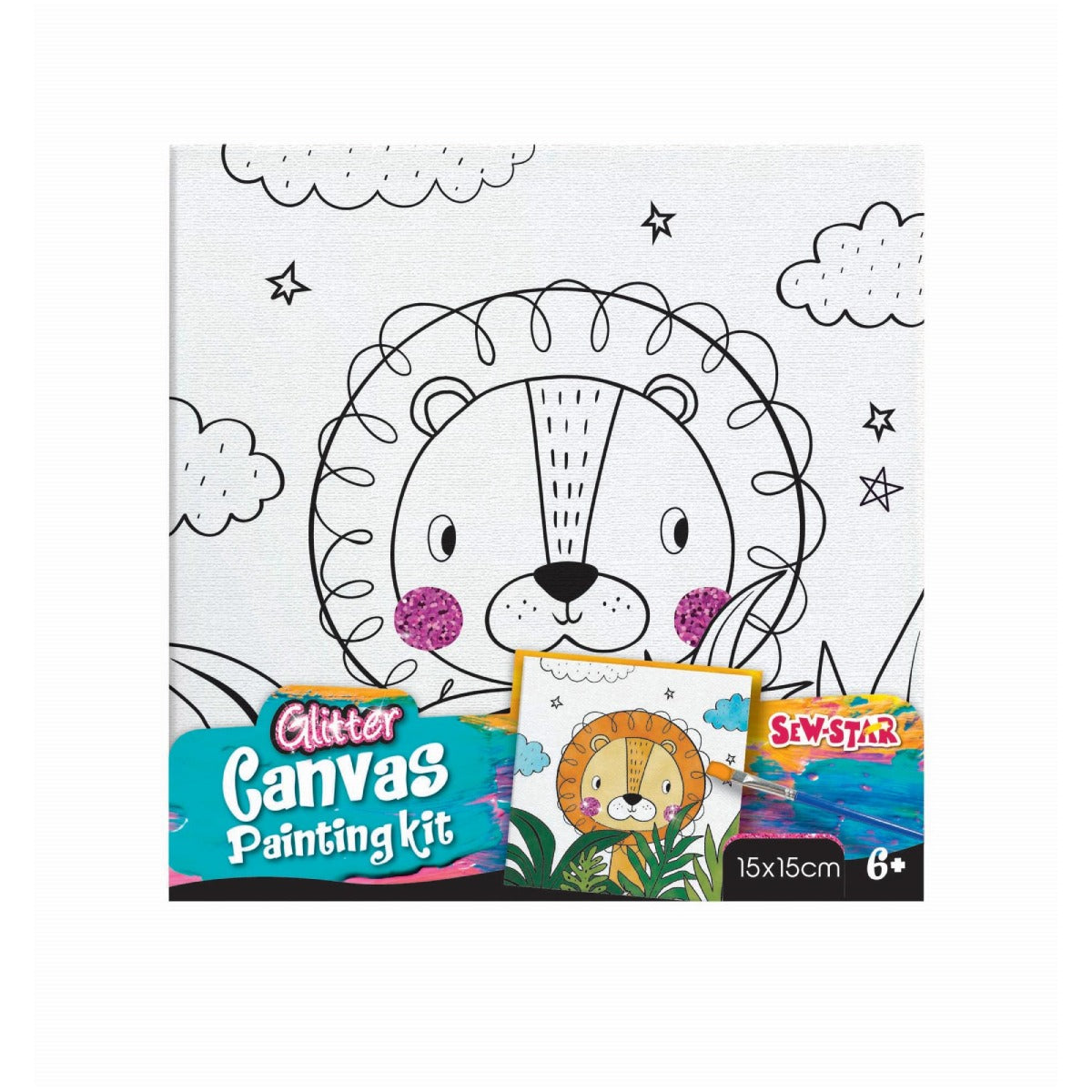 Mogtoy-Glitter Canvas Painting Kit-Lion-17290051