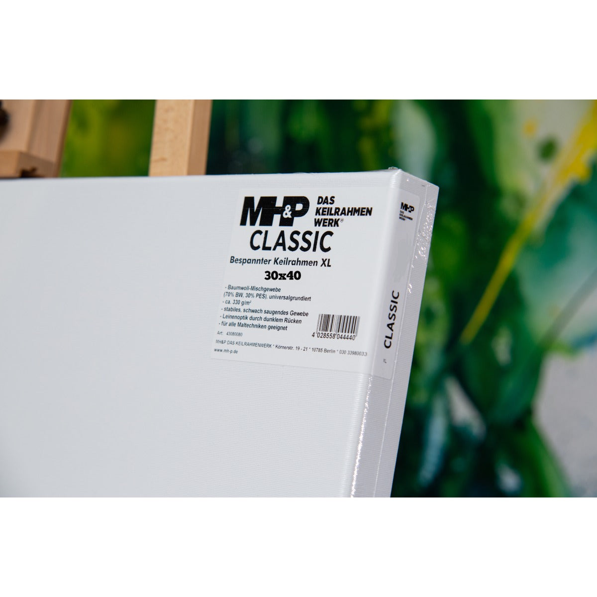 MH&amp;P-Canvas 30 x 40 cm stretcher frame Classic Basic - cotton with linen finish- 03250003