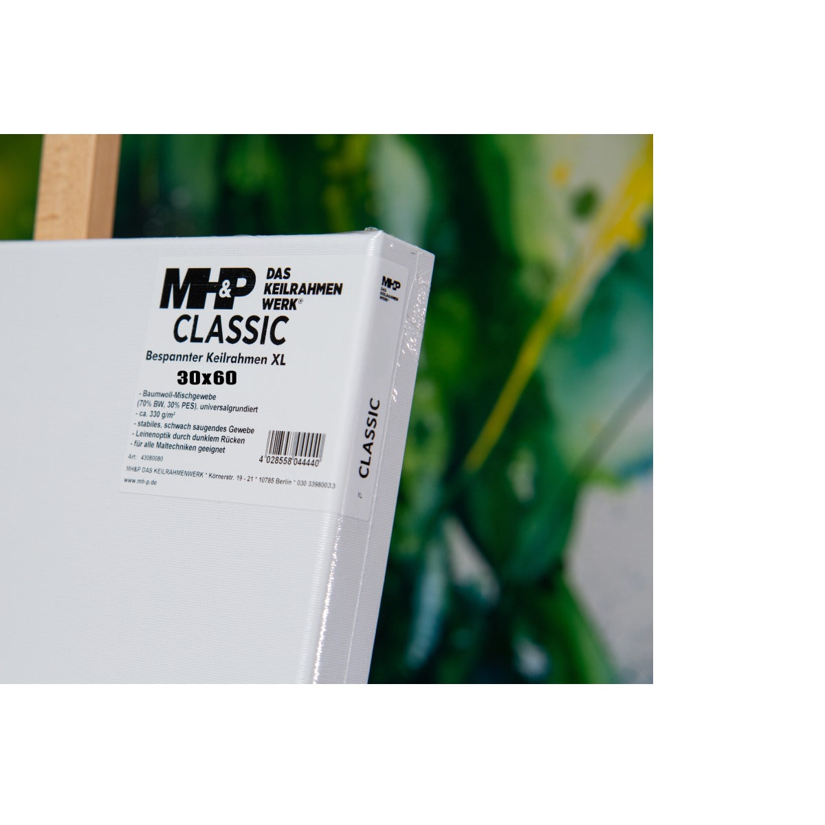 MH&amp;P-Canvas 30 x 60 cm stretcher frame Classic Basic - cotton with linen finish- 03250004