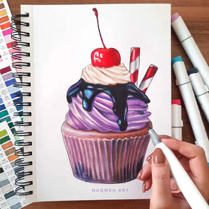 Ohuhu Honolulu 216 Colors Dual Tips Alcohol Art Markers, Brush & Chisel - 01080068