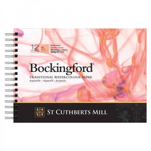 Canson, Bockingford : Watercolour Paper : Spiral Pad : 300gsm : A4 : - 297x210mm -12 sheet -07021552