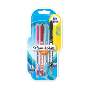 Paper Mate InkJoy Wrap Ballpoint Pens | Retractable Medium Point | Assorted Colors | 4 Pens  - 17250283