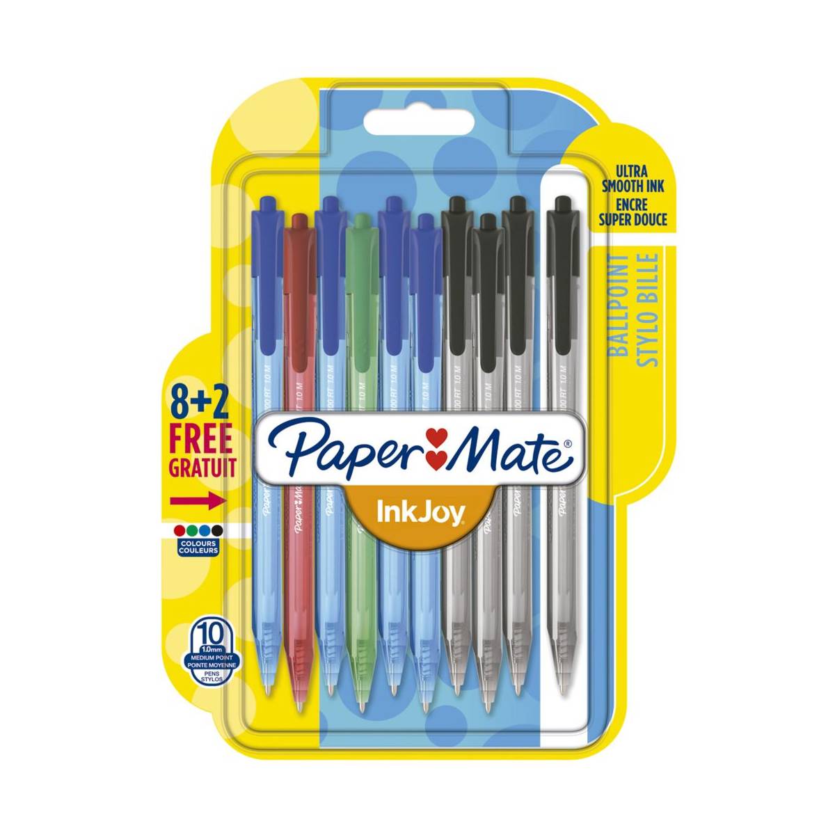 Paper Mate, INK JOY100 Retractable Assorted colors  8+2 pens | 1.0mm - 17250276