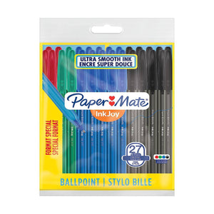 Paper Mate, InkJoy 100ST Ballpoint Pens, Fine Point (0.7 mm), Assorted Business Colors, 27 pens - 17250292