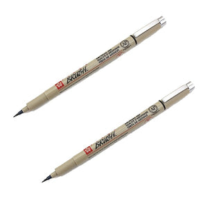قلم فرشاة ساكورا بيجما - حبر أسود - مجموعة من قلمين - 02130008