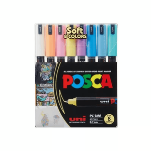 Uni Posca - Permanent-Marker POSCA Soft colors 0.7 mm( MI-PC1MR-S-08C)- 14051010
