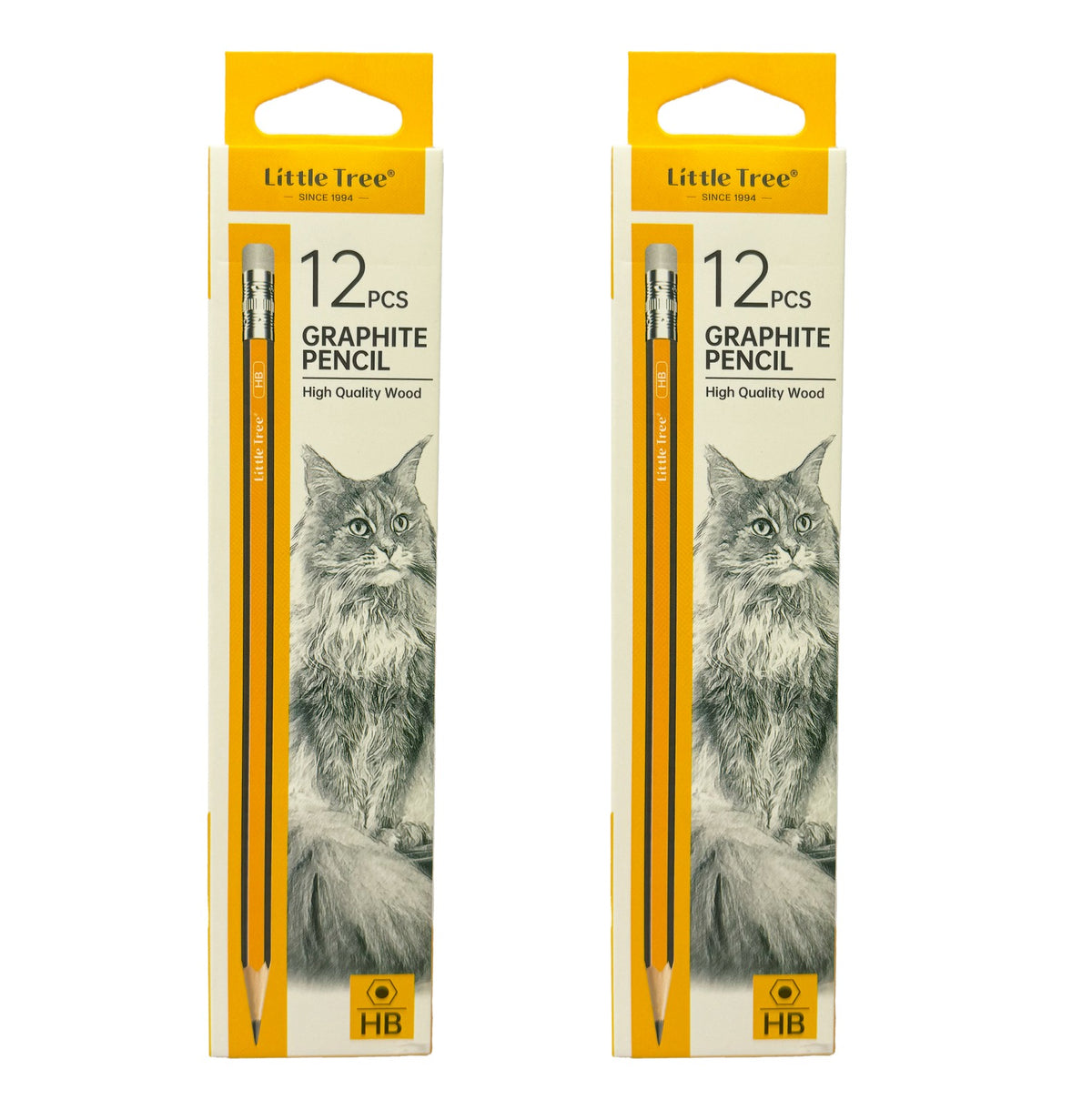 Little tree Blue and black stripe lacquer pencil SET OF 2 BOX-03210012