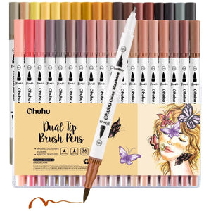 Ohuhu Brush Fineliner Art Markers, Water Based - 01080004