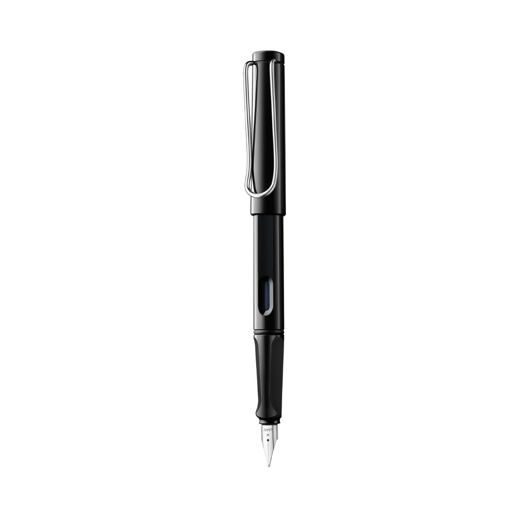 lamy safari fountain pen black medium blue ink - 19060102