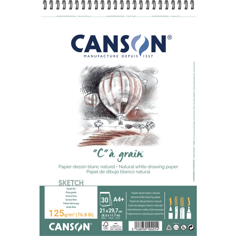 CANSON SP 30SH CàGRAIN ® A4+ 125G WHITE-C400060603-07021943