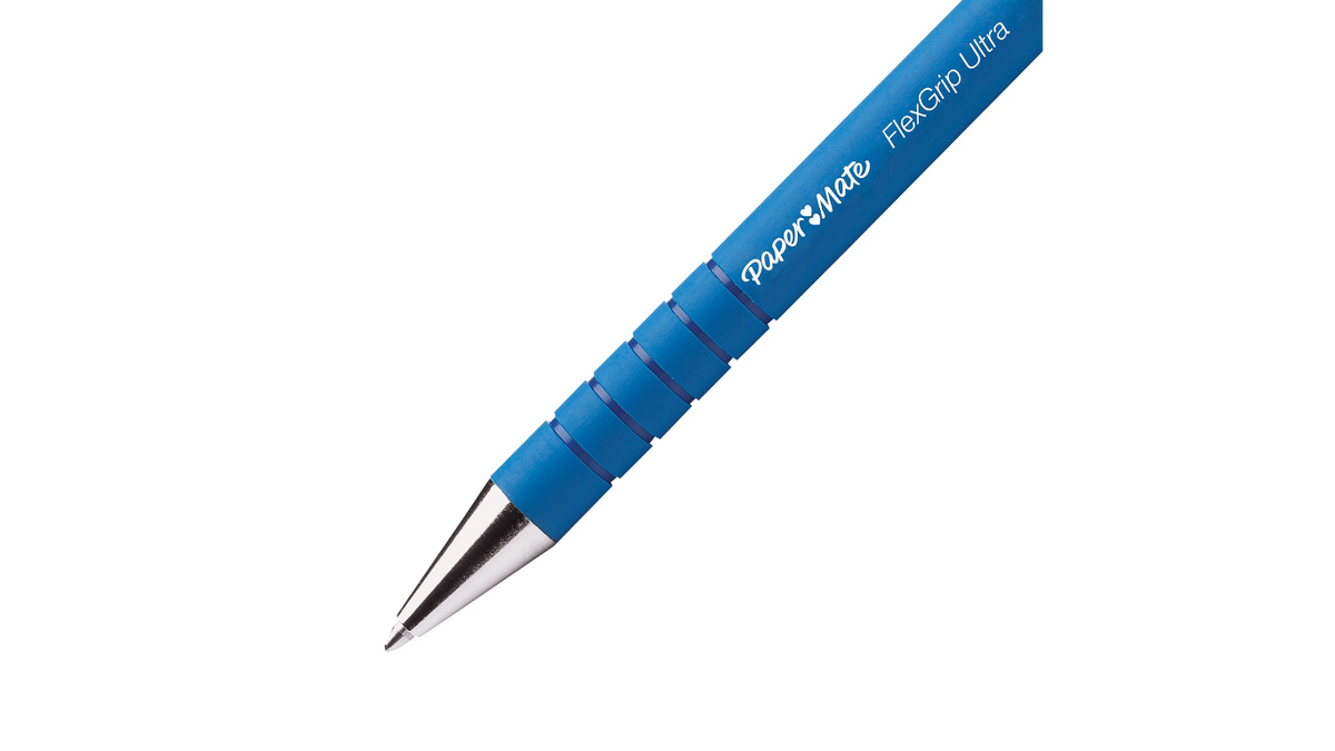 Paper Mate, FlexGrip Ultra Retractable Ballpoint Pens, Medium Point, Blue, (1.0mm)|Set of 3pc  - 17250275