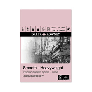 Daler-Rowney, Smooth Heavyweight Cartridge Pad, 220gm, A5, 25 sheet - 14050972