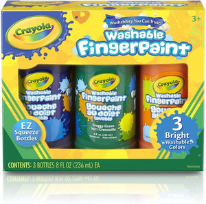 Crayola Washable Finger Paint 8oz 3/Pkg-01350197