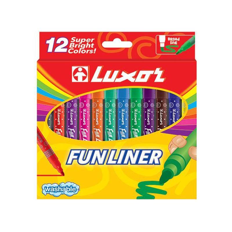 Luxor - FunLiner washable 12 super Bright Colors-01500123