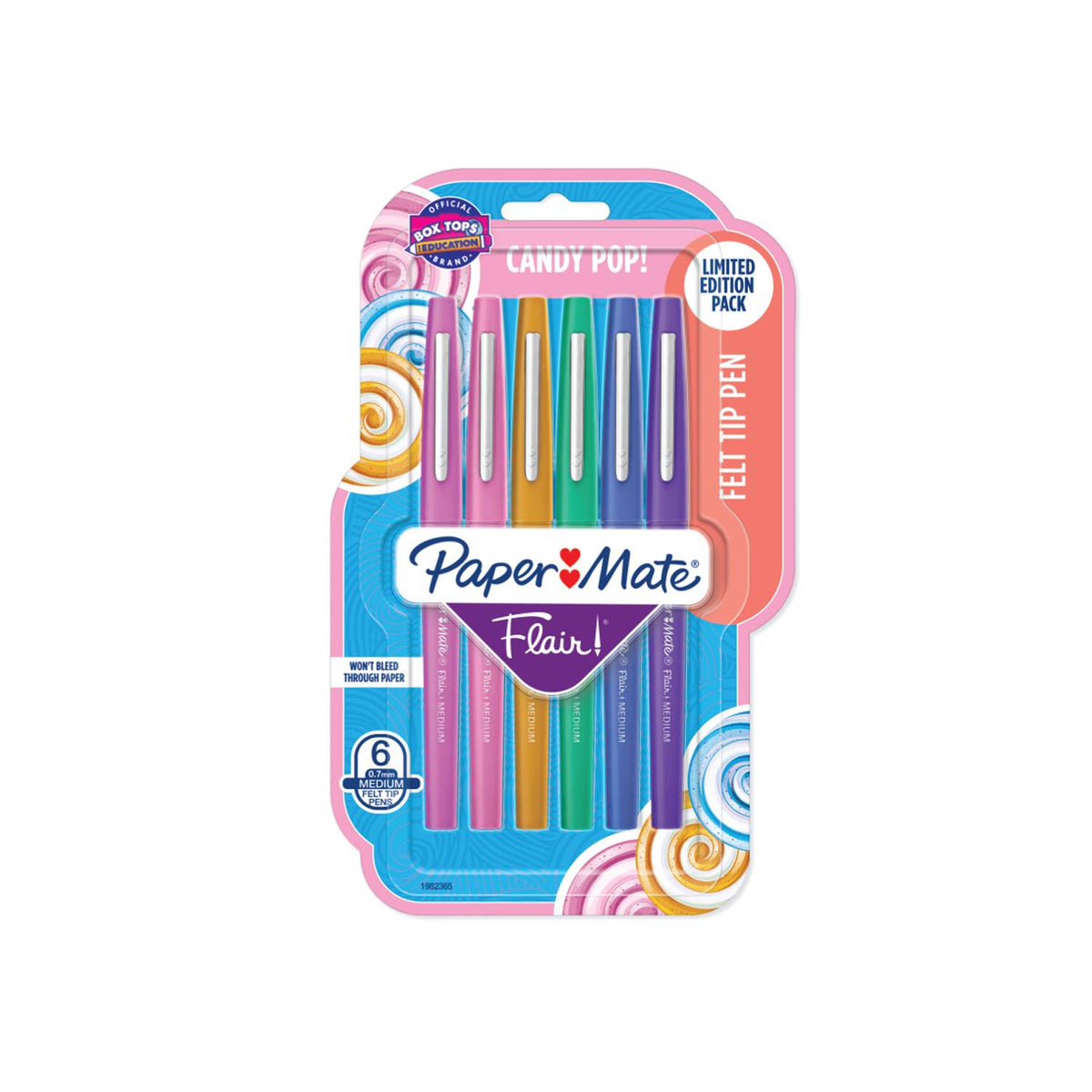 Paper Mate Flair Pens | Medium Point (0.7mm) | Assorted Candy POP Colours | 6 Colours  - 17250287