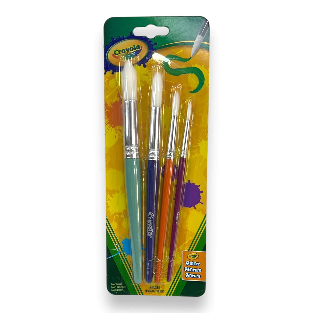 Crayola Brushes 4 Round Tip Brush Set Assorted Sizes - 01330736