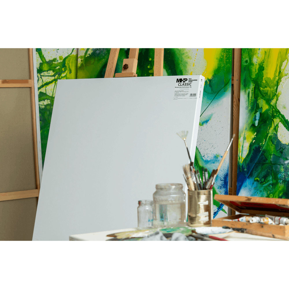 MH&amp;P-Canvas 120 x 120 cm stretcher frame Classic Basic- cotton with linen finish - 03250033