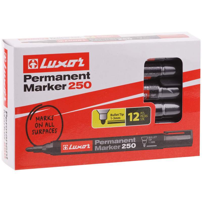 Luxor - Permanent Marker 250-1-3mm-Blue -(12's Box)- 01500052