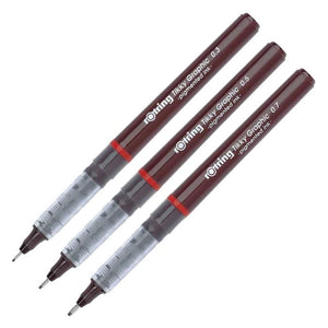 ROtring Tikky Graphic Fineliner Pens, 0.7mm & 0.5mm & 0.3mm, Black Ink - 17250225