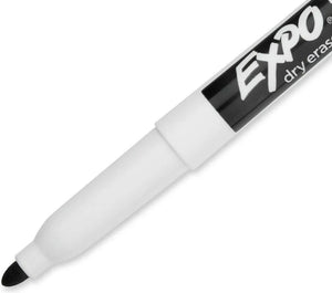 اكسبو - قلم تحديد جاف منخفض الرائحة، نقطة رفيعة، أسود، عبوة من 12 قلم - 17250326