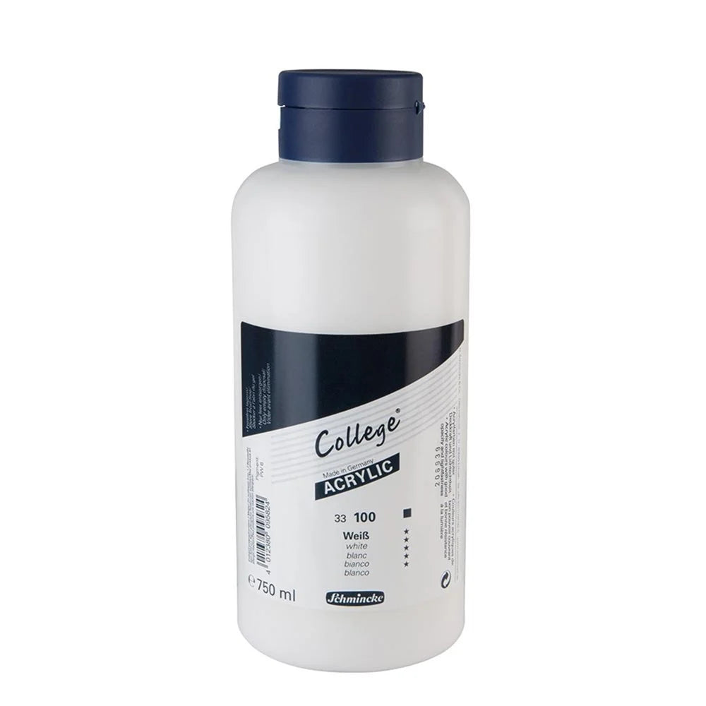 Schmincke - College Acrylic Color,750ml, white (33100)- 05640386