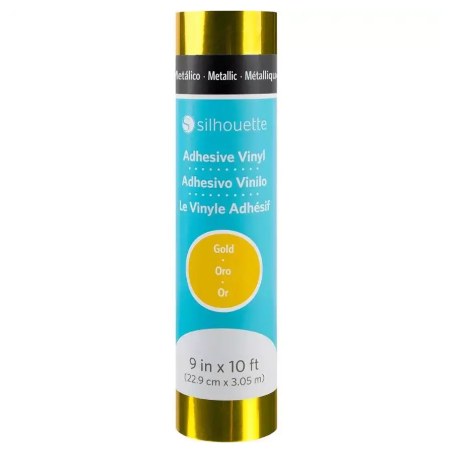 Silhouette- Glossy Permanent Vinyl -(22.9cmx3.05m)- Gold- 01510157