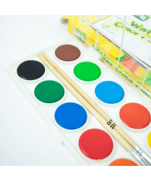 M&G - Water Color Paint 12 colors with 2 brushes - Set of 2pc - 01150023