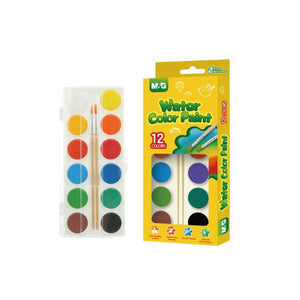 M&G - Water Color Paint 12 colors with 2 brushes - Set of 2pc - 01150023