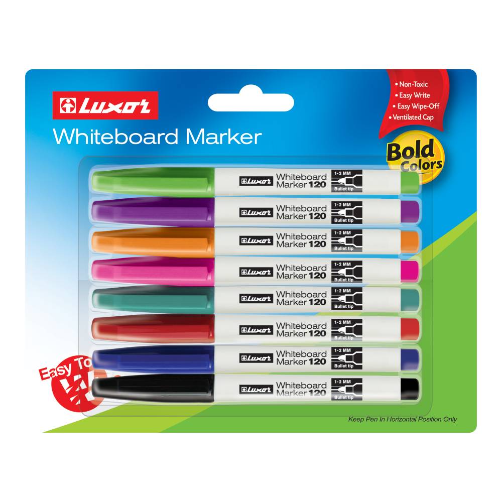 لوكسور - قلم سبورة بيضاء - 12 لونًا متنوعًا - مجموعة من 3 عبوات - 01500078