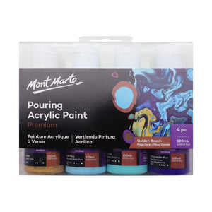 Pouring Acrylic Paint Set Premium 4pc x120ml - Golden Beach - 04530447