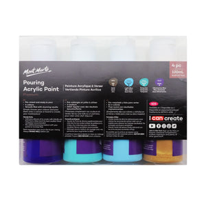 Pouring Acrylic Paint Set Premium 4pc x120ml - Golden Beach - 04530447