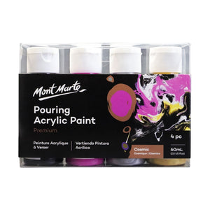 Mont Marte Pouring Acrylic Paint Set 4pc x 60ml - Cosmic - 04530507