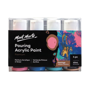Mont Marte Pouring Acrylic Paint Set 4pc x 60ml - Flamingo - 04530508